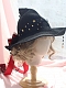 Evahair 2021 Halloween Special Offer Black Witch Hat with Burgundy Bow