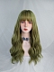 Evahair Dark Green Long Wavy Synthetic Wig with Bangs