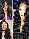 Evahair Fashion Style Black Long Big wave Synthetic Wig