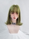 Evahair Green Medium Length Straight Synthetic Wig with Bangs