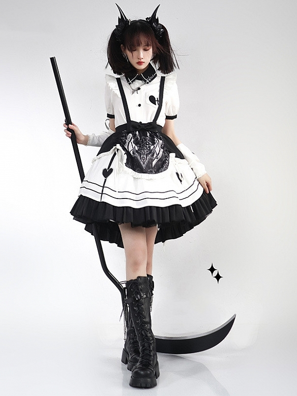 Evahair dark punk style maid shape lolita dress