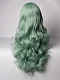 Pastel Mint Long Wavy Natural Parting Synthetic Lace Front Wig