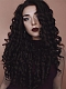 Jet Black Long Curly Synthetic Lace Front Wig