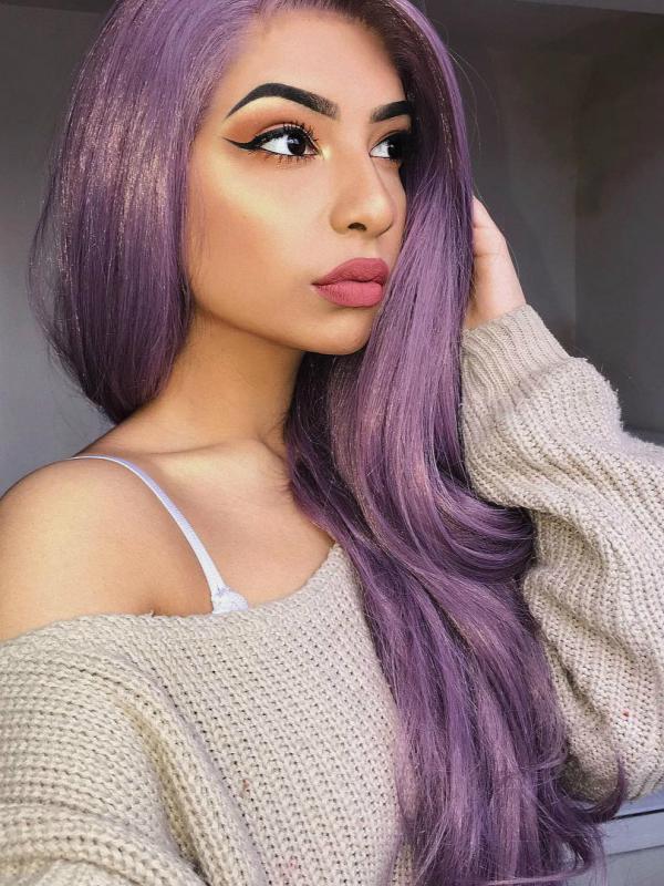 Dusty Lavender Synthetic Lace Front Wig - All Synthetic Wigs - EvaHair