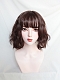 Evahair 2022 New Style Brown Short Wavy Synthetic Wig with Bangs