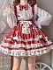 Evahair adorable whitenand red long sleeve lolita dress