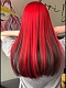 Preorder--Evahair 2021 New Style Red and Hidden Black long Straight Synthetic Wig with Bangs