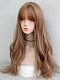 Evahair 2021 Natural Blonde Long Wavy Synthetic Wig with Bangs