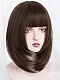 Evahair 2021 New Style Brown Medium Straight Synthetic Wig with Bangs