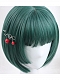 Evahair 2021 New Style Cute Green Bob Short Straight Synthetic Wig with Bangs and Hime Cut