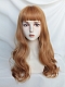 Evahair 2021 New Style Brown Long Wavy Synthetic Wig with Bangs