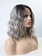 Grey Ombre Wavy Medium Length Synthetic Lace Front Wig