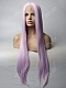 Super Long Lavender Gothic Style Straight Synthetic Lace Front Wig 