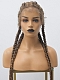 Evahair 2021 New Style Tangerine Brown Long Braided Synthetic Lace Front Wig