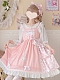 Evahair pink cat paw printed adorable lolita dress