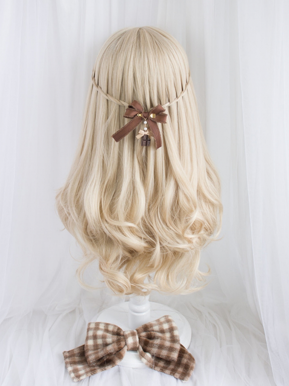 Evahair 2021 New Style Blonde Long Wavy Synthetic Wig with Bangs