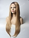 Black T Brown Long Straight Synthetic Lace Front Wig 