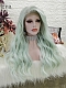 Evahair Green Mixed Color Long Wavy Synthetic Lace Front Wig