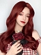 Wine red big wave centre parting vintage Lolita wig