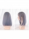 Evahair Grey to Bluish-Purple Ombre Long Straight Synthetic Wig with Bangs