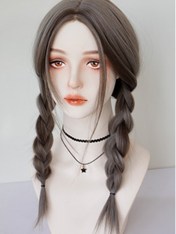 Evahair 2021 New Style Grey Medium Straight Synthetic Lace Wig