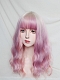 Evahair 2022 New Style Pink and Purple Mixed Medium Wavy Synthetic Wig with Bangs