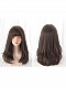 Evahair Cool Brown Medium Length Synthetic Wig with Bangs