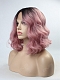 Pink Wavy Lob Synthetic Lace Front Wig