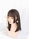 Evahair Brown Medium Length Synthetic Wig with bangs