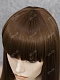 Beautiful Wefted Cap Dark Brown Long Straight Synthetic Wig with Bangs