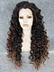 Brown Ombre Long Curly Synthetic Lace Front Wig