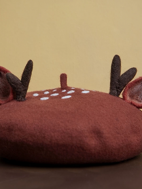 Cute Chrismas Antlers Mori Beret Hat