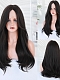 Evahair Fashion Style Black Long Wavy Synthetic lace front Wig