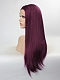 Dark Purple Long Straight Synthetic Lace Front Wig