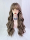 Evahair 2022 New Style Grayish Brown Long Wavy Synthetic Wig with Bangs