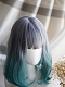 Evahair 2021 New Style Lolita Purple to Teal Short Wavy Synthetic Wig with Bangs 