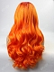 2017 New Fashion-Sunset Orange & Yellow Flame Wavy Long Synthetic Lace Front Wig