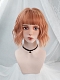 Evahair 2021 New Style Cute Orange Bob Wavy Synthetic Wig with Bangs