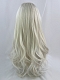 Evahair 2021 New Style Blonde and White Mixed Color Long Wavy Synthetic Wig with Bangs