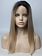 EvaHair Brown T color Medium Length Synthetic Lace Front Wig