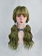 Evahair Dark Green Long Wavy Synthetic Wig with Bangs