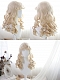 Evahair 2022 Vintage Style Matte Blonde Long Curly Synthetic Wig with Bangs