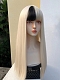 Evahair 2021 New Style Blonde and Black Mixed Color Long Straight Synthetic Wig with Bangs