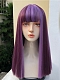 Evahair 2022 New Style Two Purple Mixed Color Long Straight Synthetic Wig with Bangs