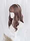 Evahair Pinkish Brown Long Wavy Synthetic Wig with Bangs