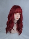 Evahair Red Long Wavy Synthetic Wig with Bangs