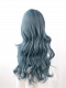 Evahair Haze Blue Long Wavy Synthetic Wig with Side Bangs
