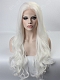 Gorgeous White Long Wavy Synthetic Lace Front Wig