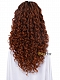 Sexy Curly Brown Heat Friendly Synthetic Hair Wig with Glueless Lace Front Cap