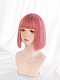 Evahair Sweet Strawberry Pink Bob Short Straight Synthetic Wig with Bangs